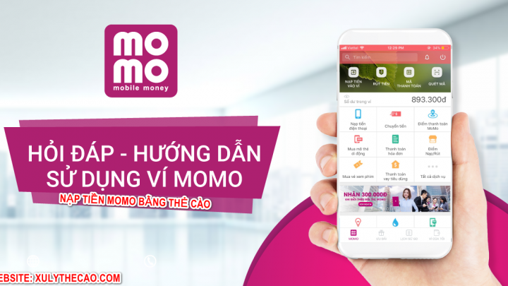 CÁCH NẠP TIỀN VÀO VÍ MOMO-ATM BẰNG THẺ CÀO